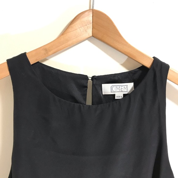 Kimem Black Silk Layer Dress with Bust Overlay - Picture 3 of 5